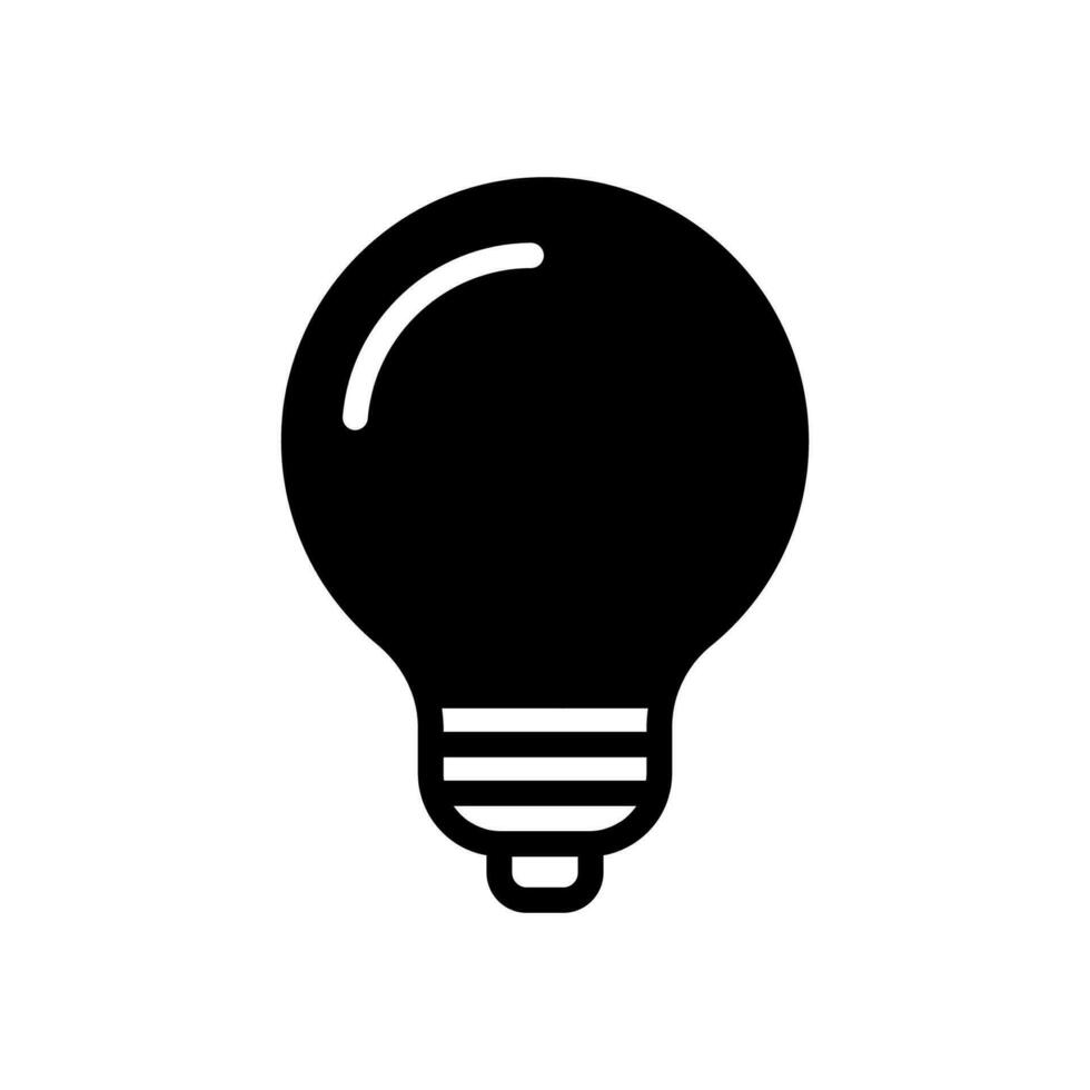 lampa ikon fast stil vektor