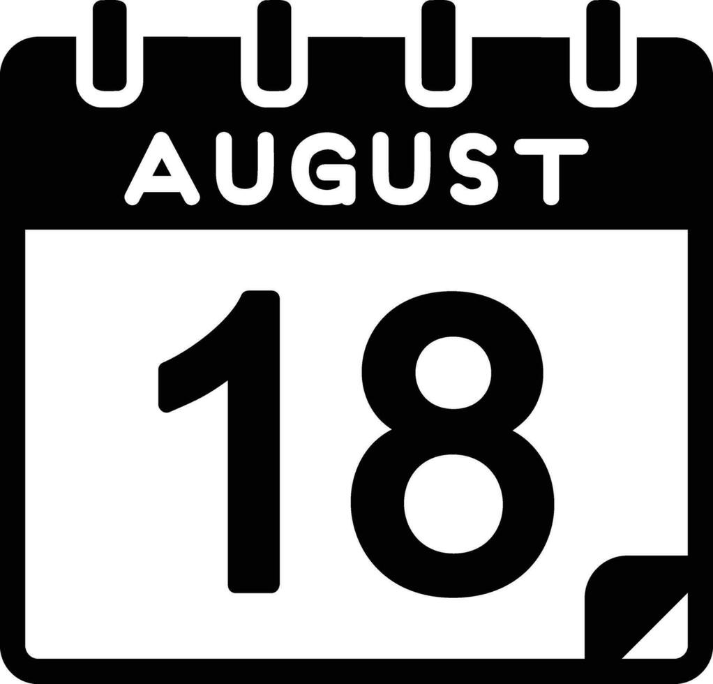 18 August eben Symbol vektor