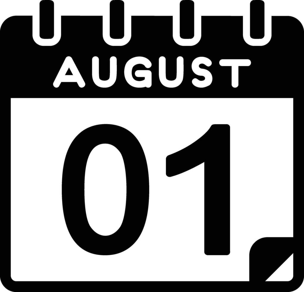 1 August eben Symbol vektor