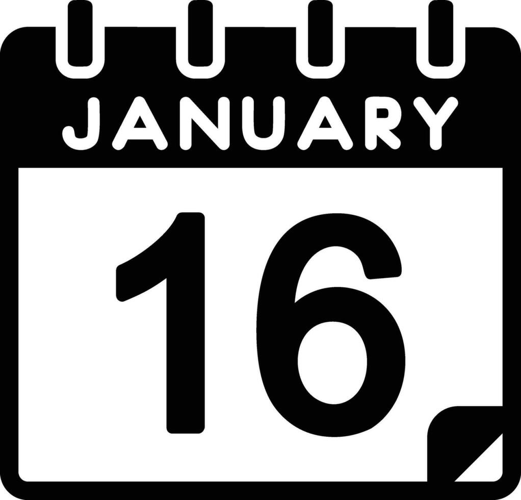 16 januari linje ikon vektor