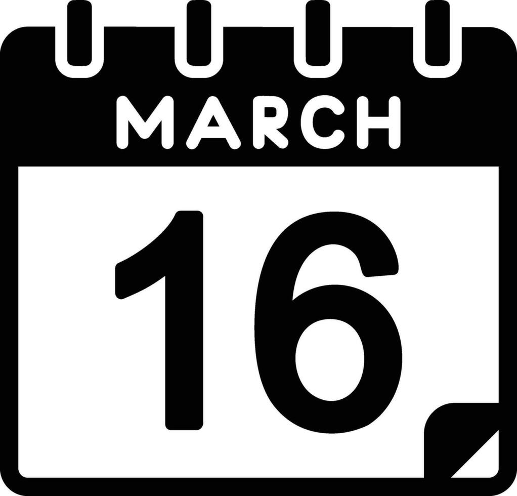 16 März Glyphe Symbol vektor