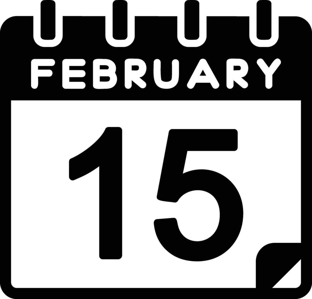 15 Februar Glyphe Symbol vektor