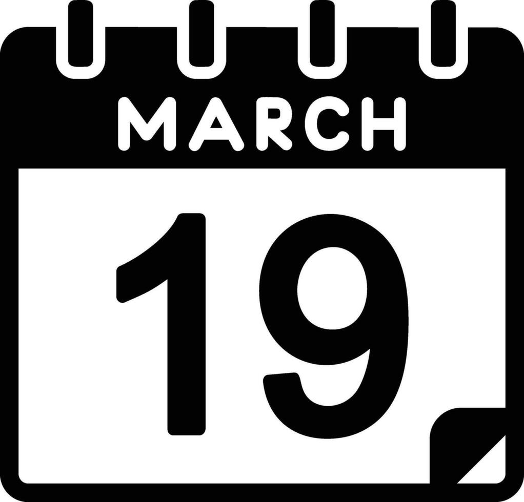 19 März Glyphe Symbol vektor