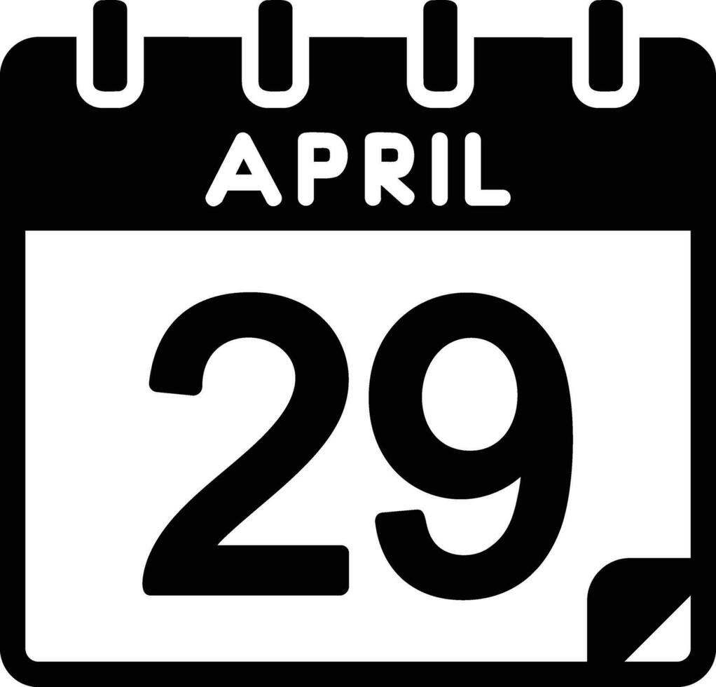 29 april glyf ikon vektor