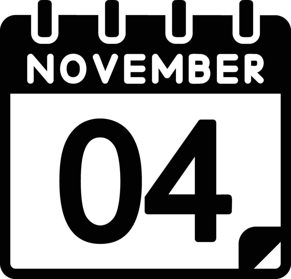 4 November Glyphe Symbol vektor