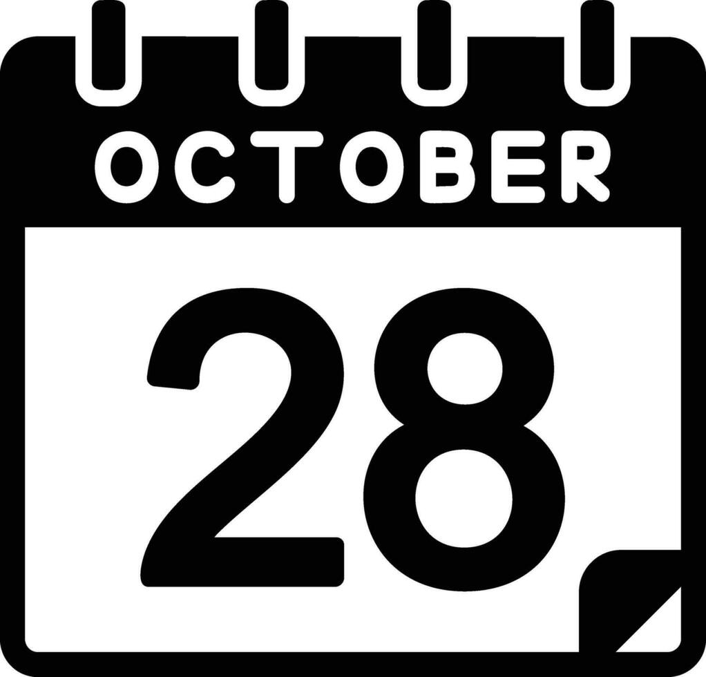 28 Oktober Glyphe Symbol vektor