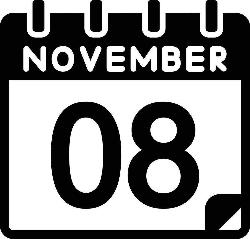 8 november glyf ikon vektor
