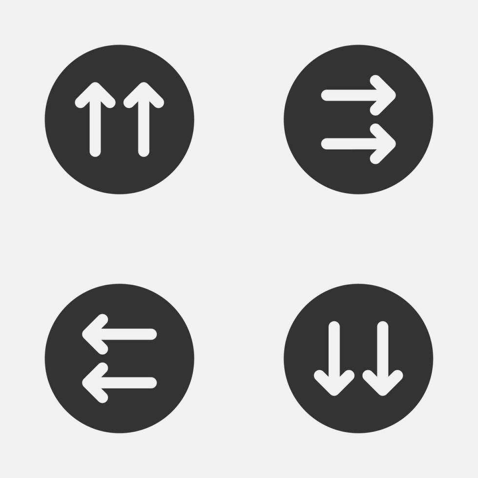 doppelt Pfeil Kreis Symbol oben richtig links Nieder doppelt Pflege Taste vektor
