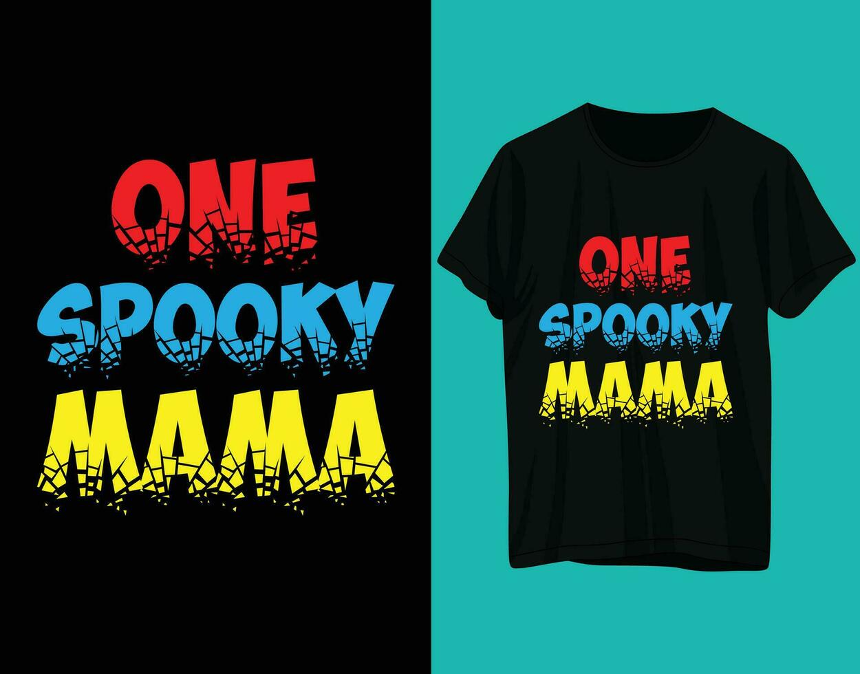 ett läskigt mamma halloween tshirt design vektor