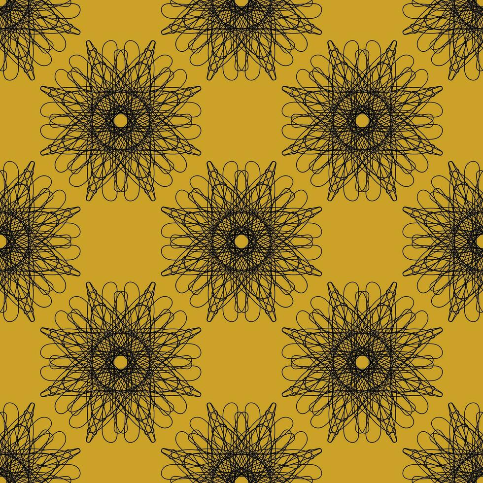 vektor sömlös mönster av abstrakt former i gul och svart Färg