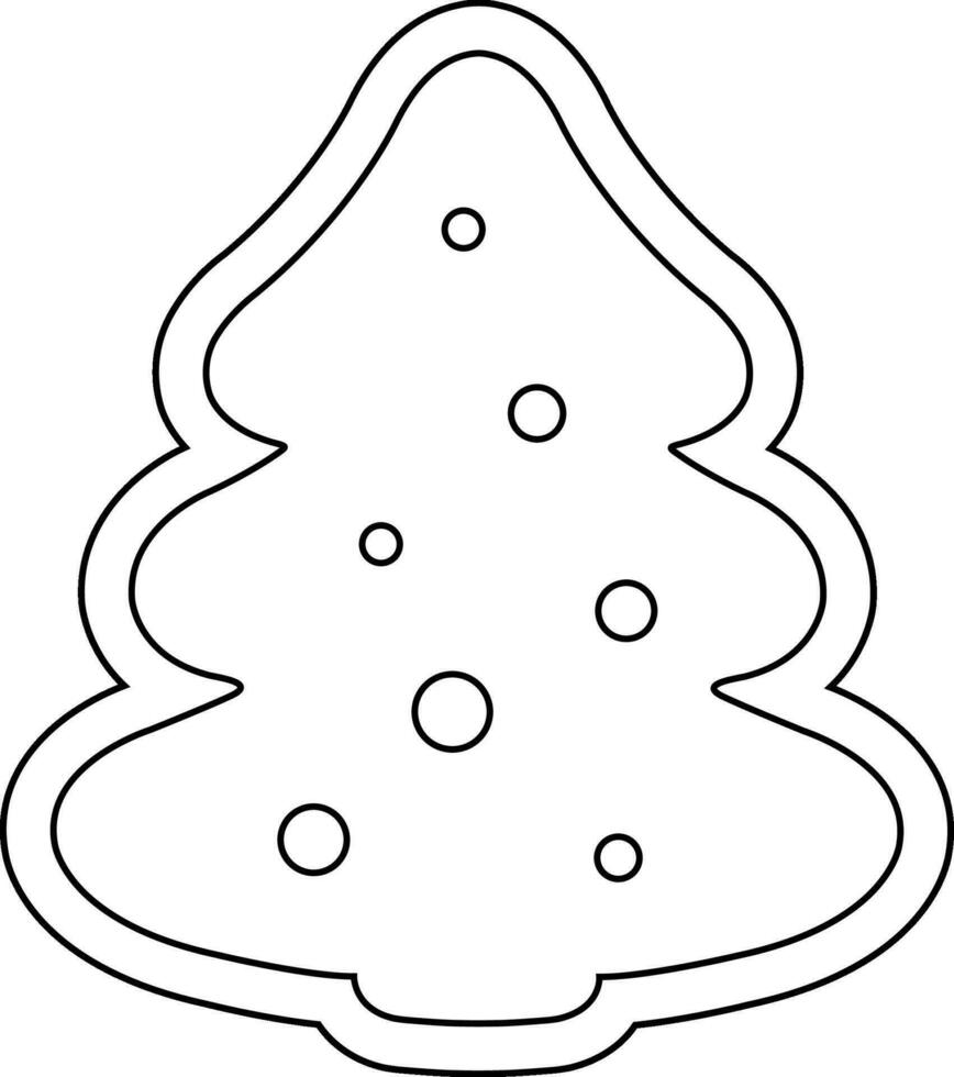 jul träd, jul pepparkaka, ny år sötsaker, pepparkaka, bakning mall, klotter och skiss vektor