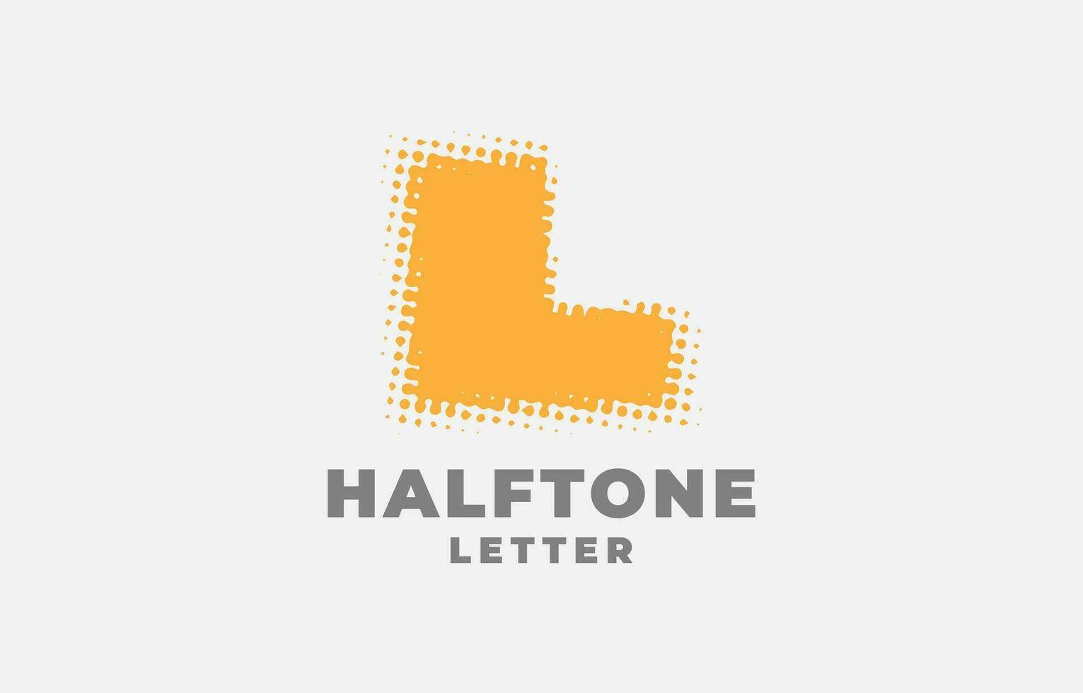brev l halvton vektor logotyp design