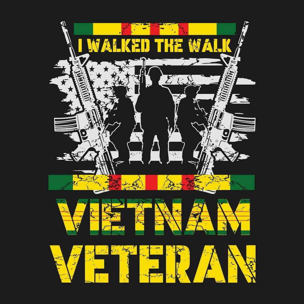 komisch Geschenk Vietnam Veteran mit uns Flagge mit Kampf Stiefel patriotisch T-Shirt vektor