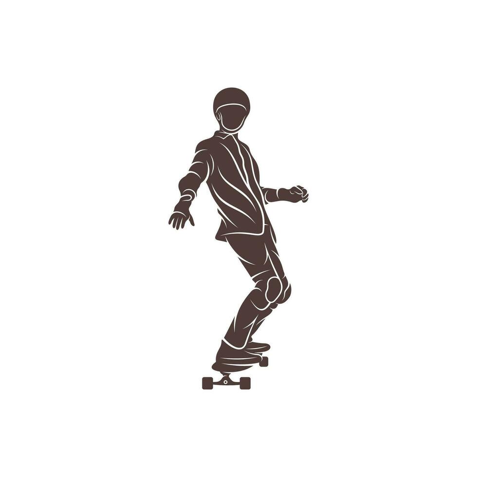 skateboarder vektor illustration design. skateboarder logotyp design mall.