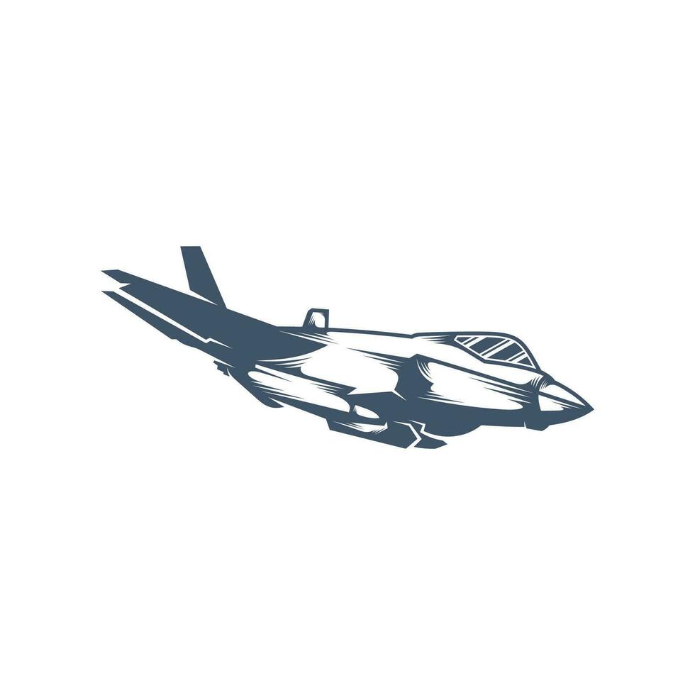 militär flygplan vektor illustration design. kämpe jets logotyp design mall.