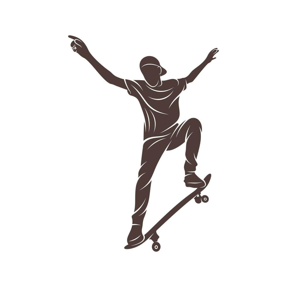 skateboarder vektor illustration design. skateboarder logotyp design mall.