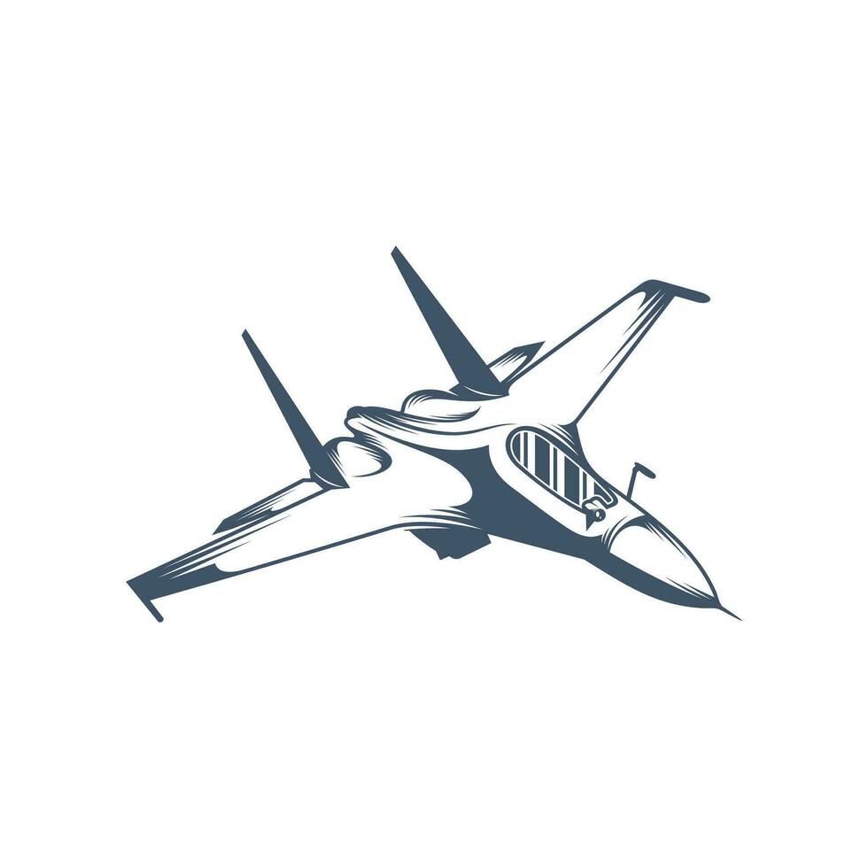 Militär- Flugzeug Vektor Illustration Design. Kämpfer Jets Logo Design Vorlage.