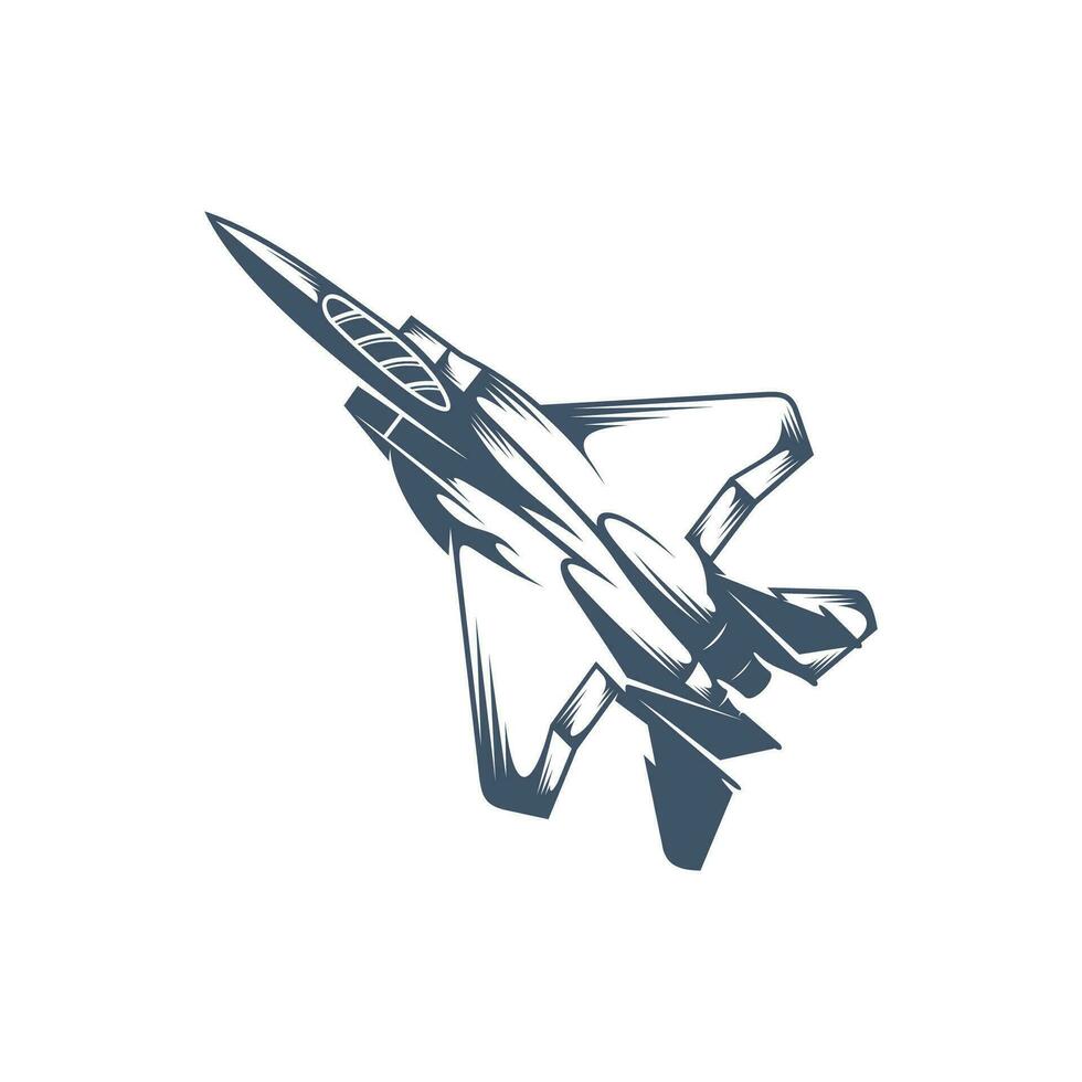 militär flygplan vektor illustration design. kämpe jets logotyp design mall.