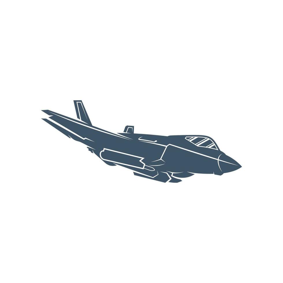 militär flygplan vektor illustration design. kämpe jets logotyp design mall.