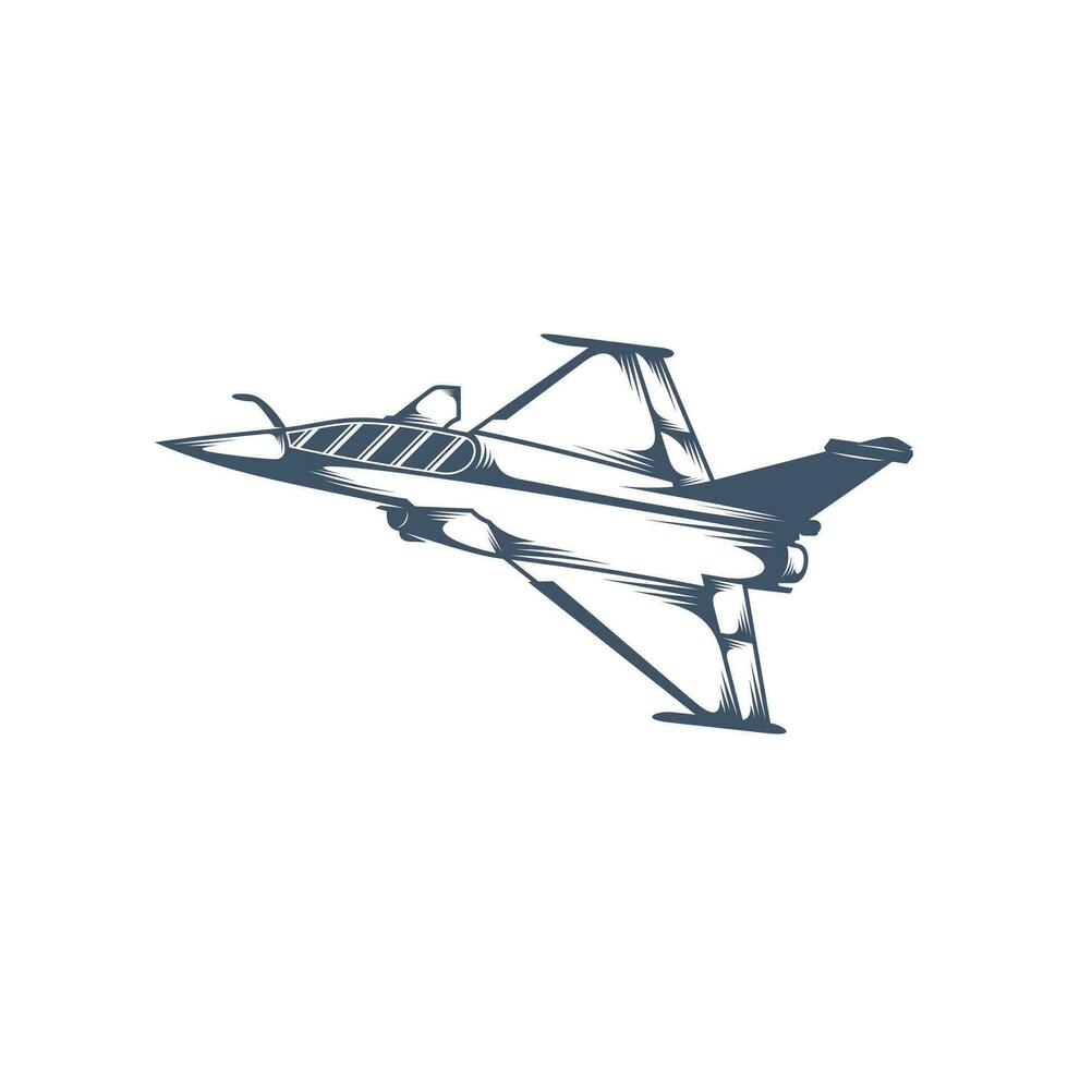 Militär- Flugzeug Vektor Illustration Design. Kämpfer Jets Logo Design Vorlage.