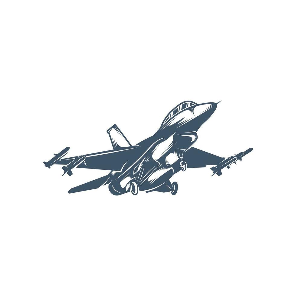 Militär- Flugzeug Vektor Illustration Design. Kämpfer Jets Logo Design Vorlage.