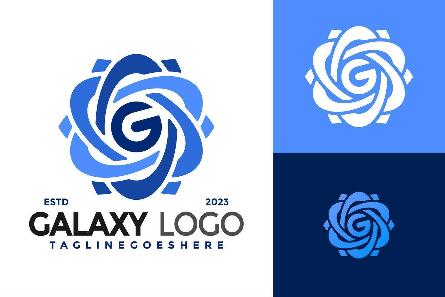 Brief G Galaxis Logo Design Vektor Symbol Symbol Illustration