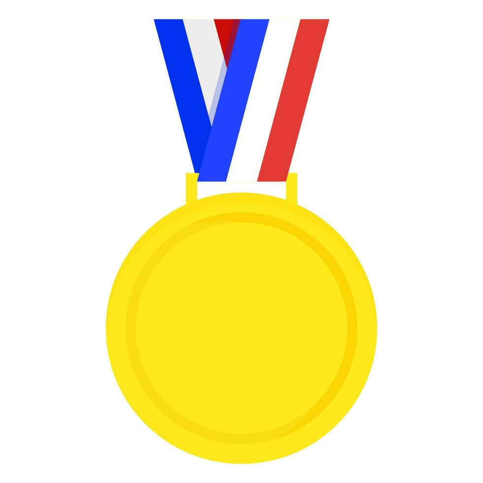 guld medalj med franska flagga band vektor
