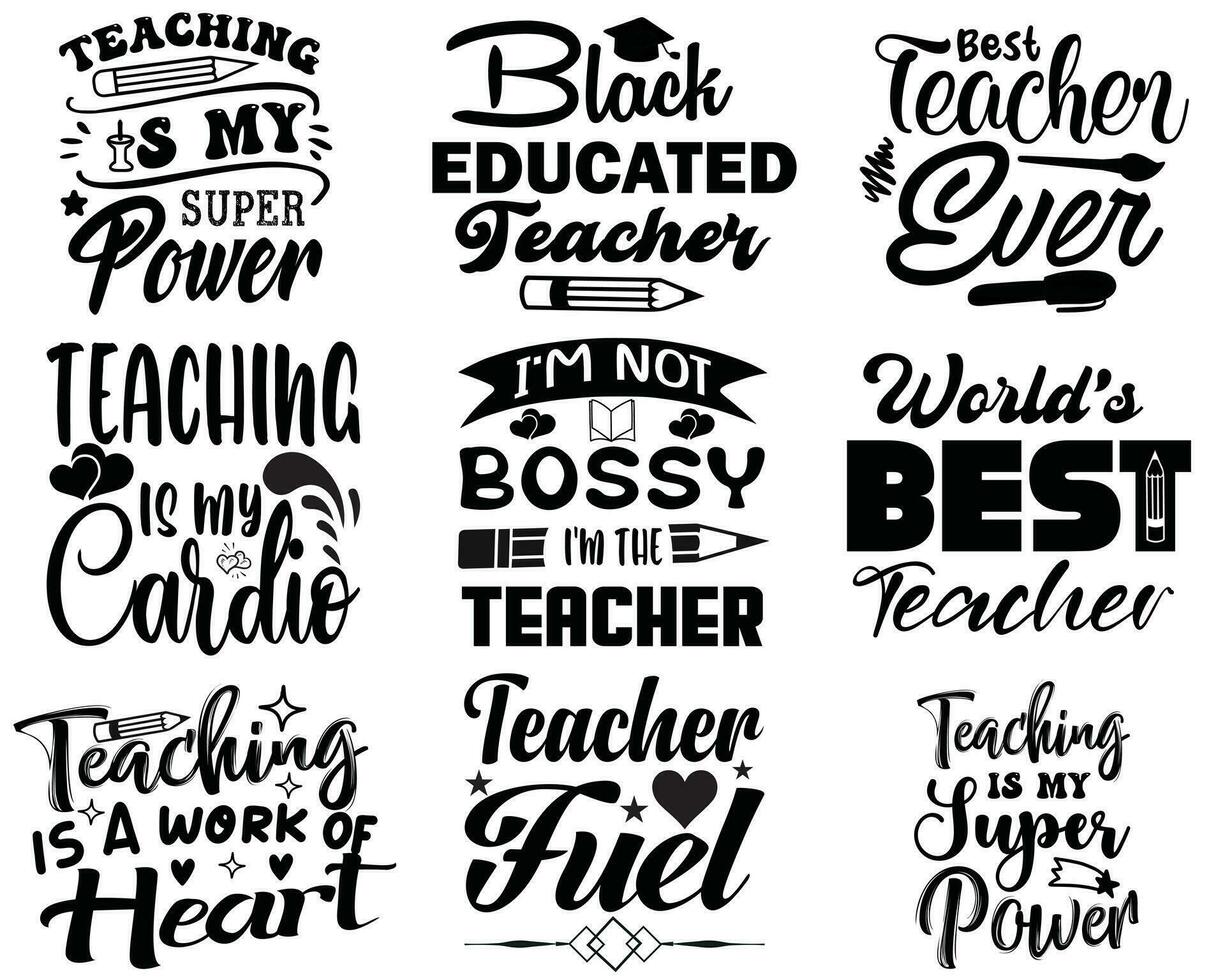 Lehrer t Hemd Design bündeln, Vektor Lehrer t Hemd Design, Lehrer Tag Shirt, Lehrer Typografie t Hemd Design Sammlung, Lehrer Tag svg Design.