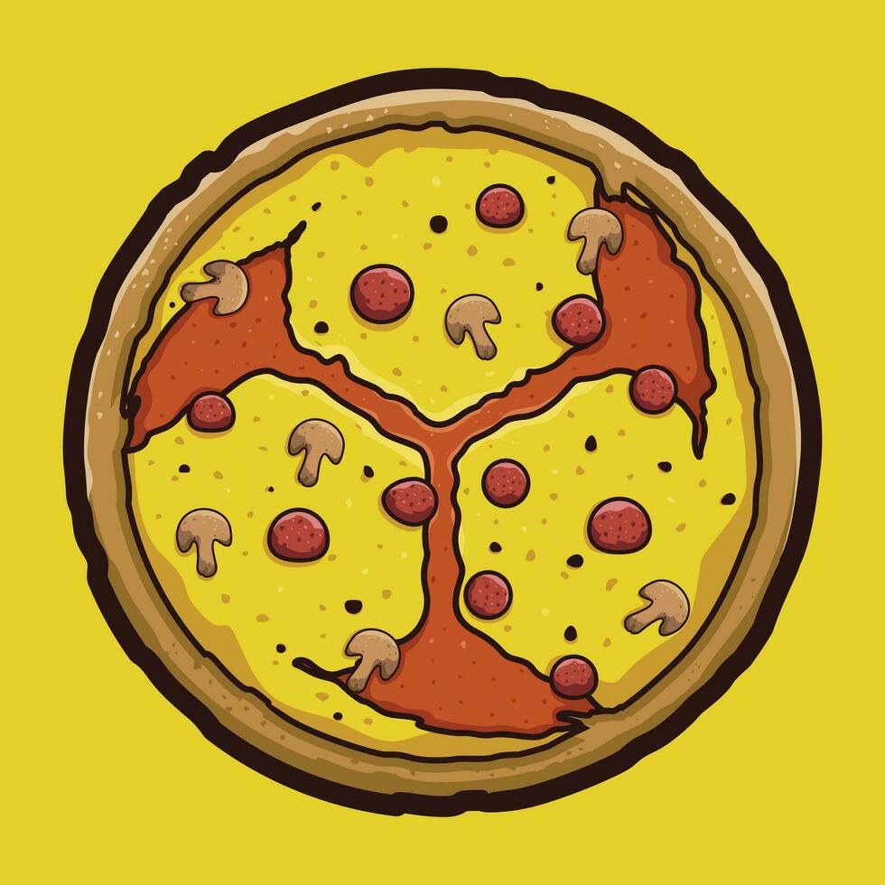 japansk raijin logotyp i pizza illustration vektor