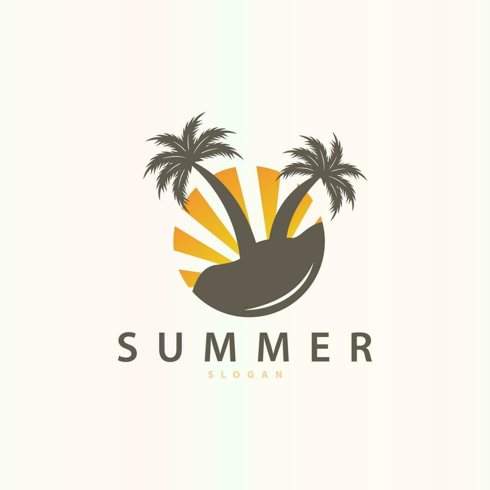 einfach minimalistisch Inspiration Logo Design Sommer- Strand Ozean Symbol Vorlage vektor