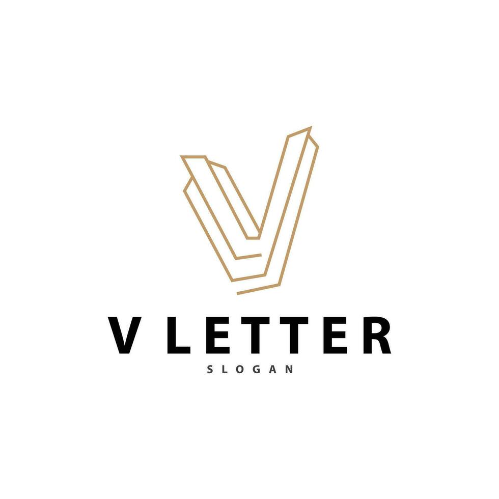 minimal första v brev logotyp, modern och lyx ikon vektor mall element