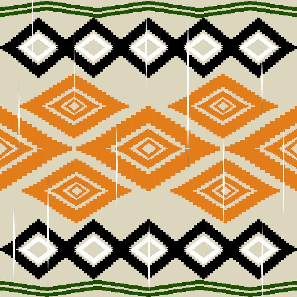 etnisk ikat design aztec stam- afrikansk konst. sömlös mönster i stam, folk broderi, och mexikansk stil. geometrisk prydnad. design för skriva ut tyg matta, tapet, Kläder, omslag, tyg, vektor