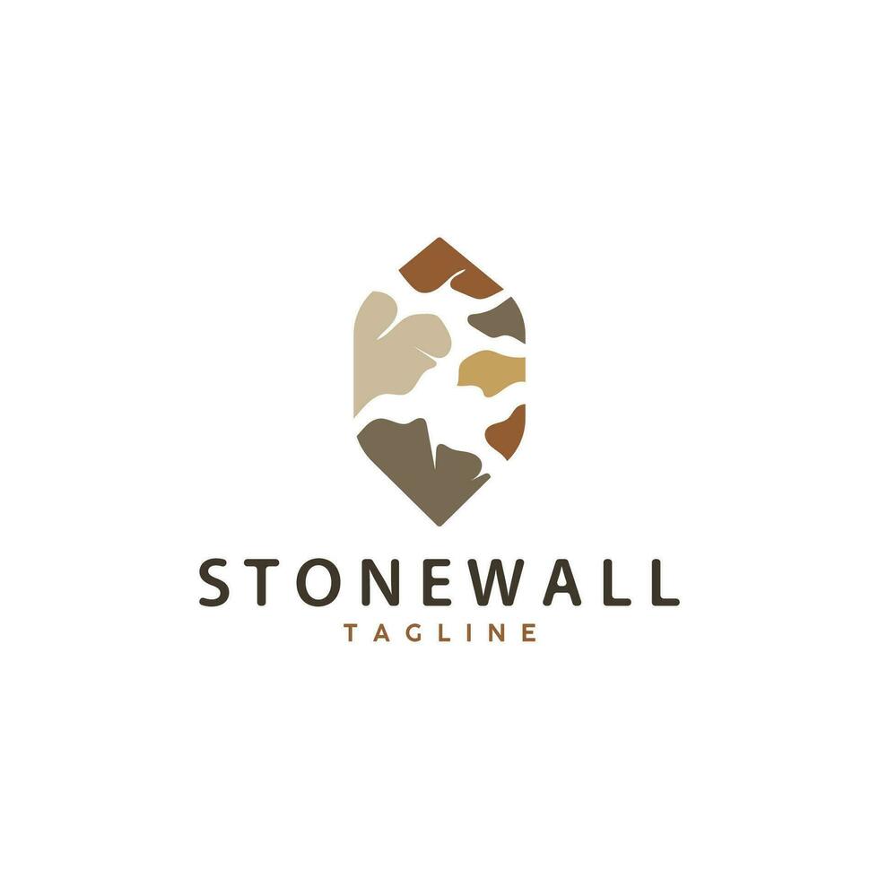 enkel sten vägg logotyp design mall symbol illustration vektor