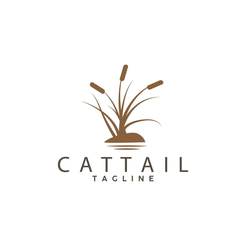 cattail logotyp design vektor enkel illustration symbol mall