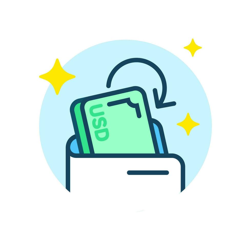 Cashback erfolgreich behauptet zu Brieftasche Konzept Illustration eben Design Vektor Folge10. einfach, modern Grafik Element zum Landung Seite ui, Pop oben Botschaft Information, Infografik