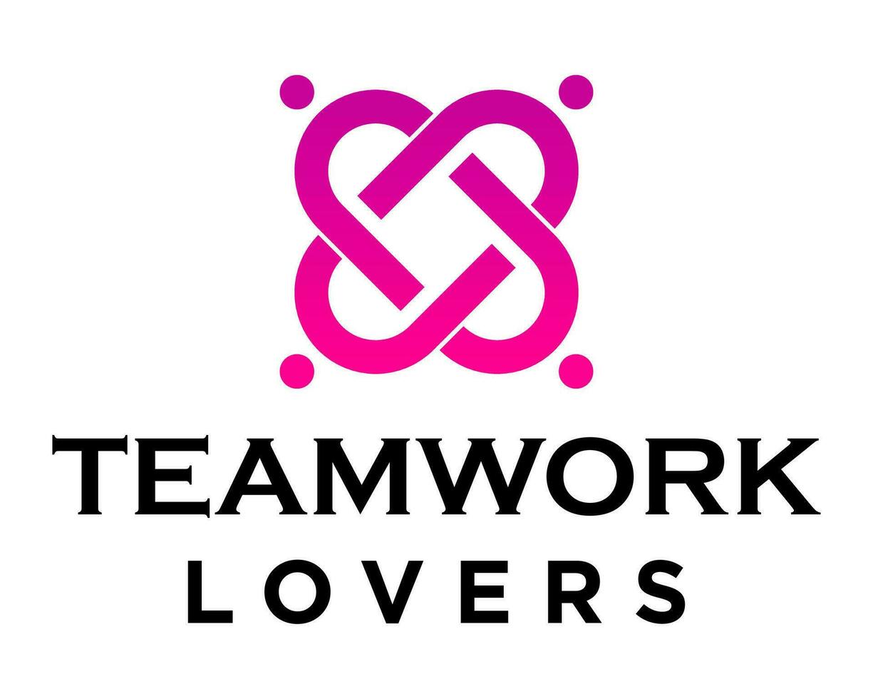 Liebe Herz Partnerschaft Symbol Zusammenarbeit Logo Design. vektor