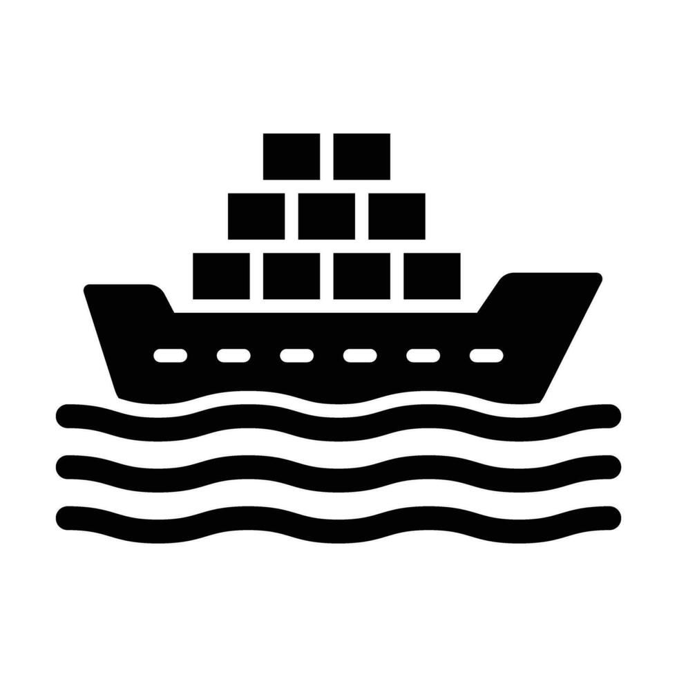 frakt fartyg vektor glyf ikon för personlig och kommersiell använda sig av.