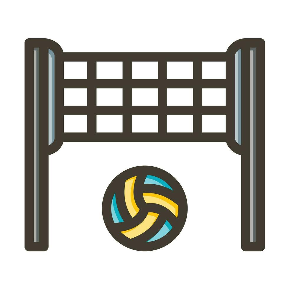 strand volleyboll vektor tjock linje fylld färger ikon för personlig och kommersiell använda sig av.