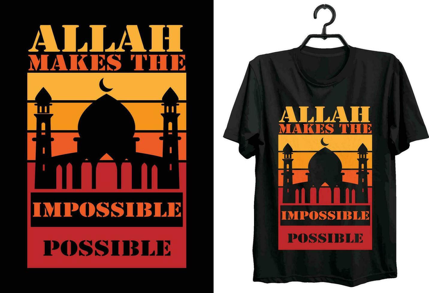 islamic t-shirt design. gåva Artikel islamic t-shirt design för Allt muslimer. vektor