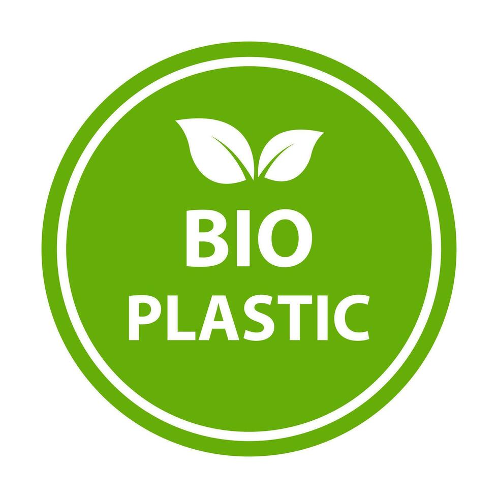 biologiskt nedbrytbar plast ikon vektor växt eco vänlig komposterbar material produktion för grafisk design, logotyp, hemsida, social media, mobil app, ui