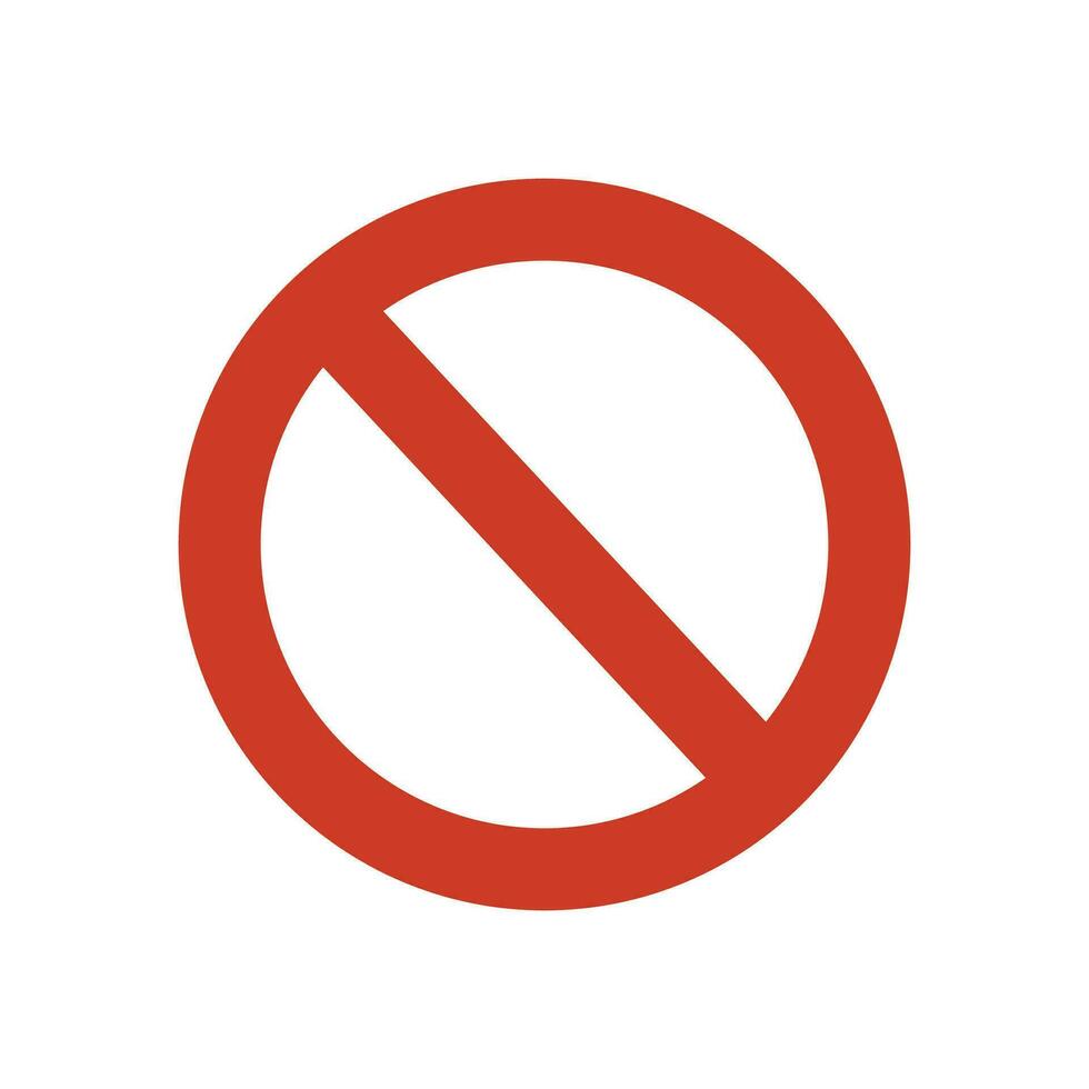vektor röd förbjuden tecken Nej ikon varning eller sluta symbol säkerhet fara isolerat vektor illustration