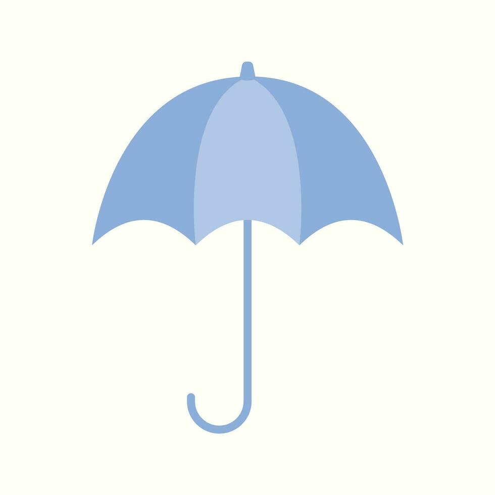 Vektor Blau Regenschirm Symbol im eben Design. Vektor Illustration. Regenschirm Zeichen auf Weiß Hintergrund