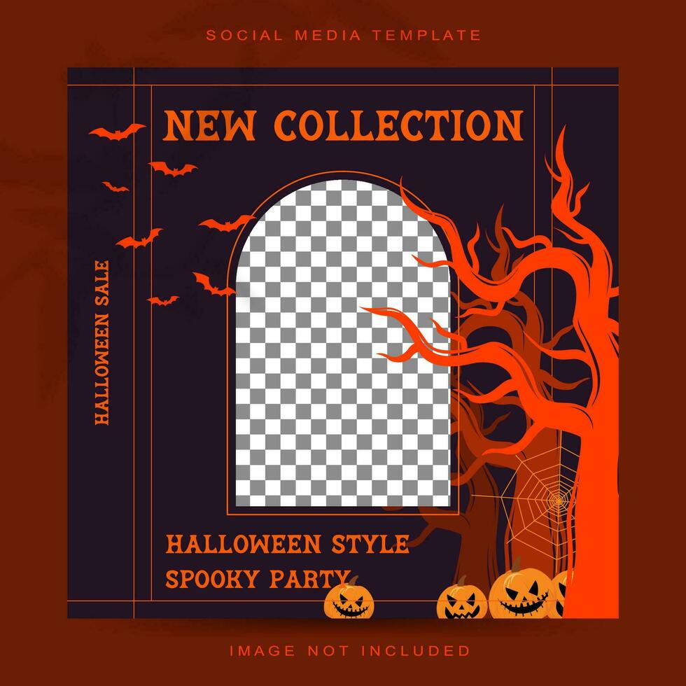 halloween begrepp social media berättelser utfodra posta mall vektor