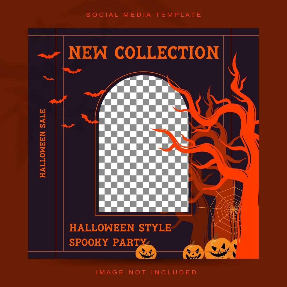 Halloween Konzept Sozial Medien Geschichten Futter Post Vorlage vektor