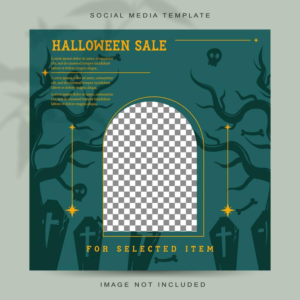 halloween begrepp social media berättelser utfodra posta mall vektor