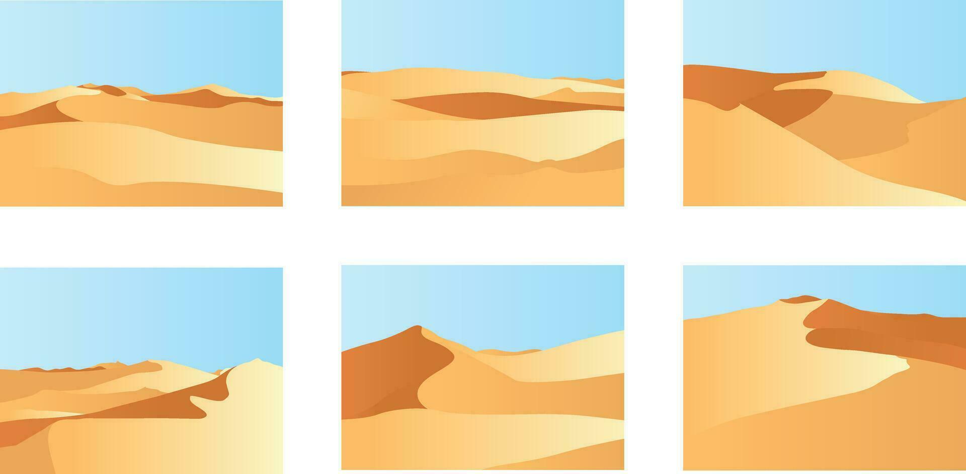 en vektor samling av sand sanddyner för konstverk kompositioner och bakgrunder