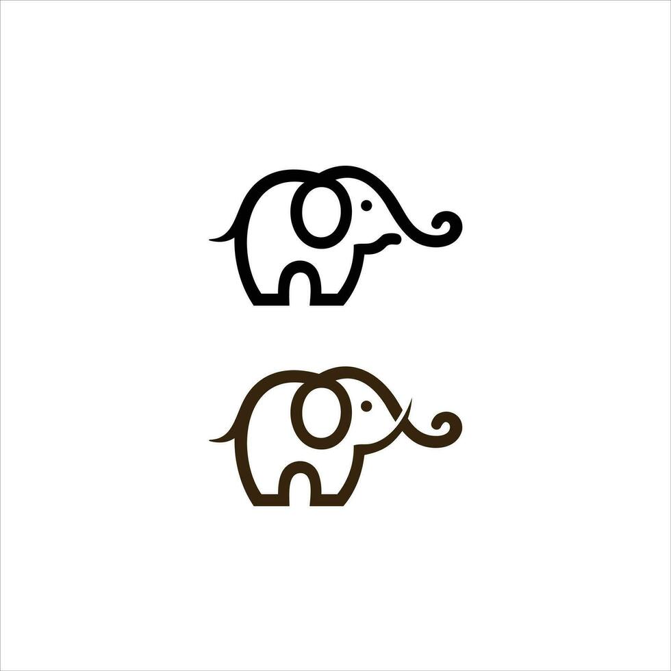 Elefant Linie Logo Symbol Designs vektor