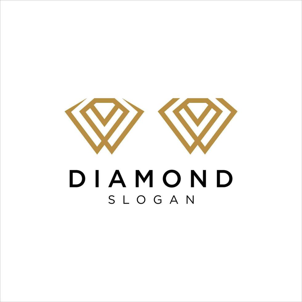 Diamant mit Gliederung Luxus Design Konzepte vektor