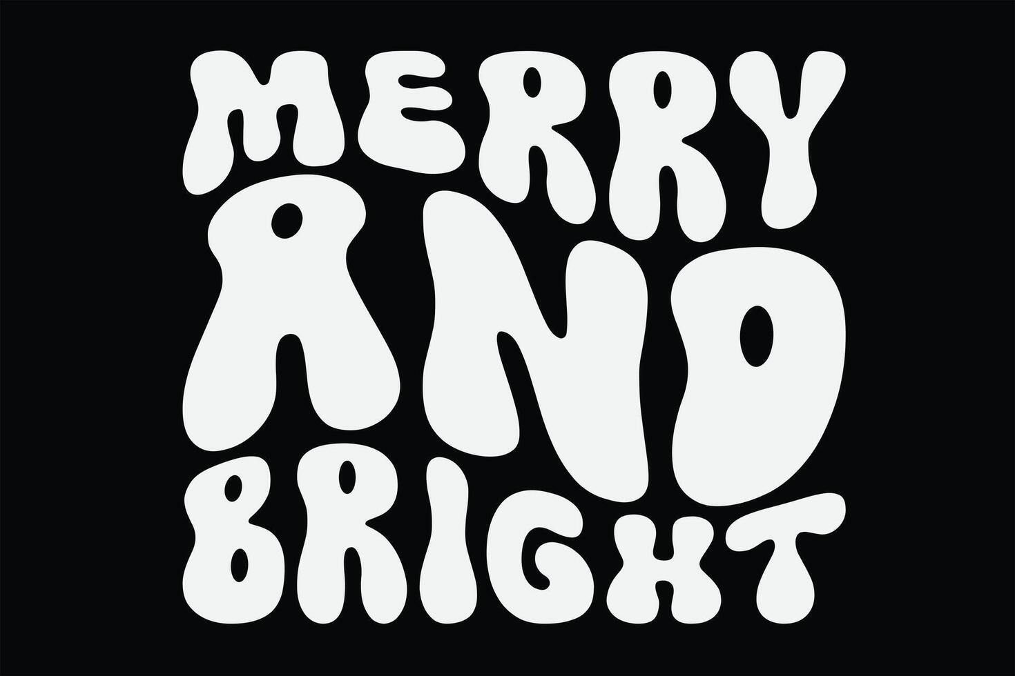 glad och ljus rolig häftig vågig jul t-shirt design vektor