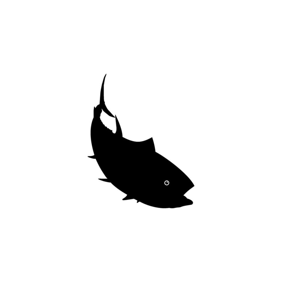 tonfisk fisk silhuett, kan använda sig av för logotyp typ, konst illustration, piktogram, hemsida eller grafisk design element. vektor illustration